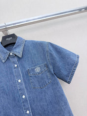CELINE 26S SHORT SLEEVE DENIM SHIRT 321