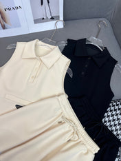 MATCHING SET WITH SLEEVELESS TOP AND SHORT SKIRT