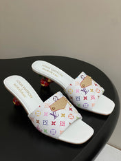 LV MURAKAMI HIGH-HEEL SANDALS 55MM IN MULTICOLOR MONOGRAM COATED CANVAS
