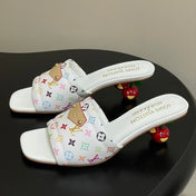 LV MURAKAMI HIGH-HEEL SANDALS 55MM IN MULTICOLOR MONOGRAM COATED CANVAS
