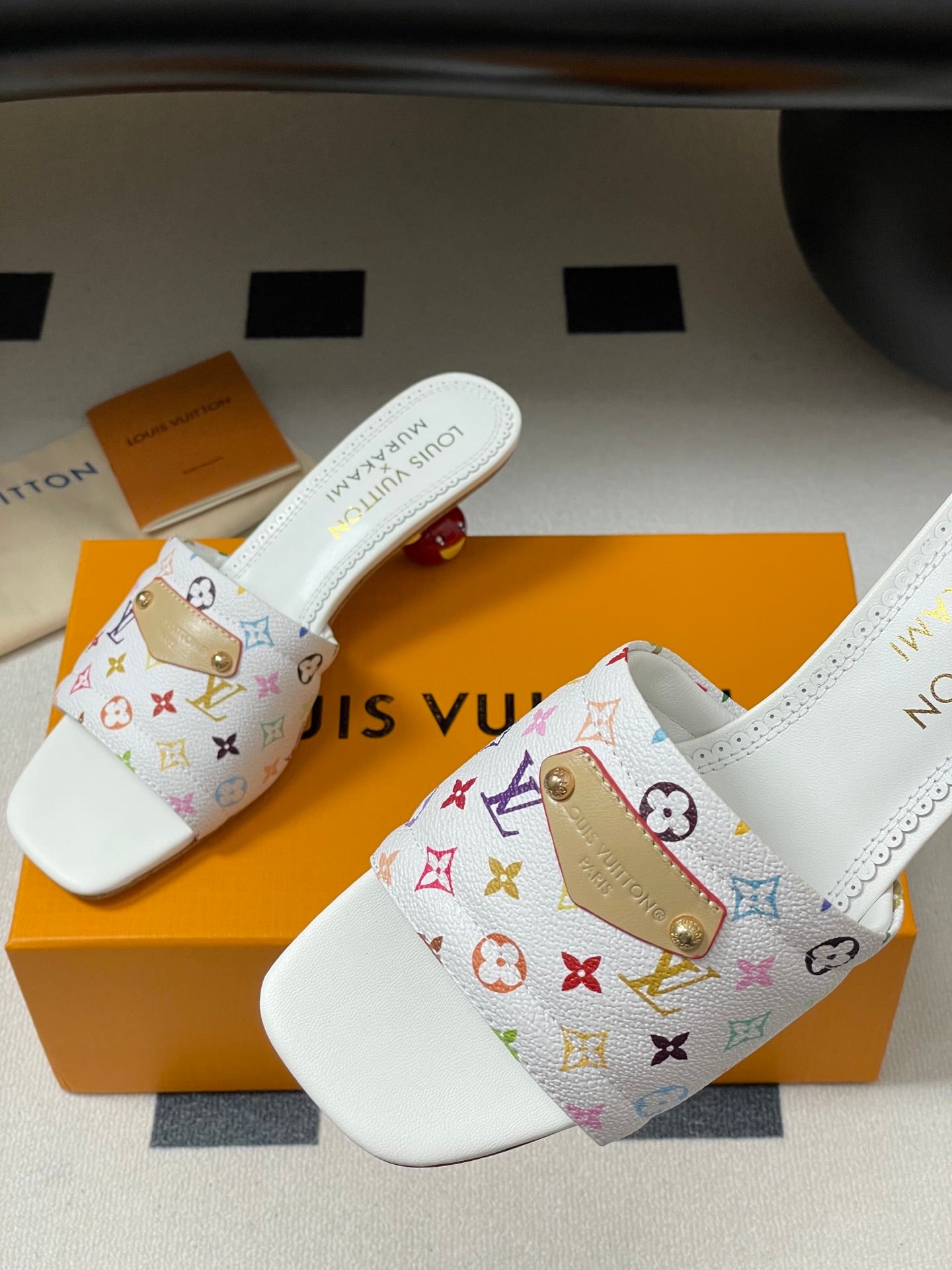 LV MURAKAMI HIGH-HEEL SANDALS 55MM IN MULTICOLOR MONOGRAM COATED CANVAS