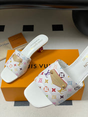 LV MURAKAMI HIGH-HEEL SANDALS 55MM IN MULTICOLOR MONOGRAM COATED CANVAS