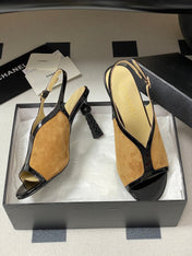 CC HIGH HEELS 85MM IN BROWN AND BLACK SUEDE