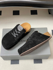 BALENCIAGA 25S MULES BIRKENSTOCK IN BLACK SUEDE