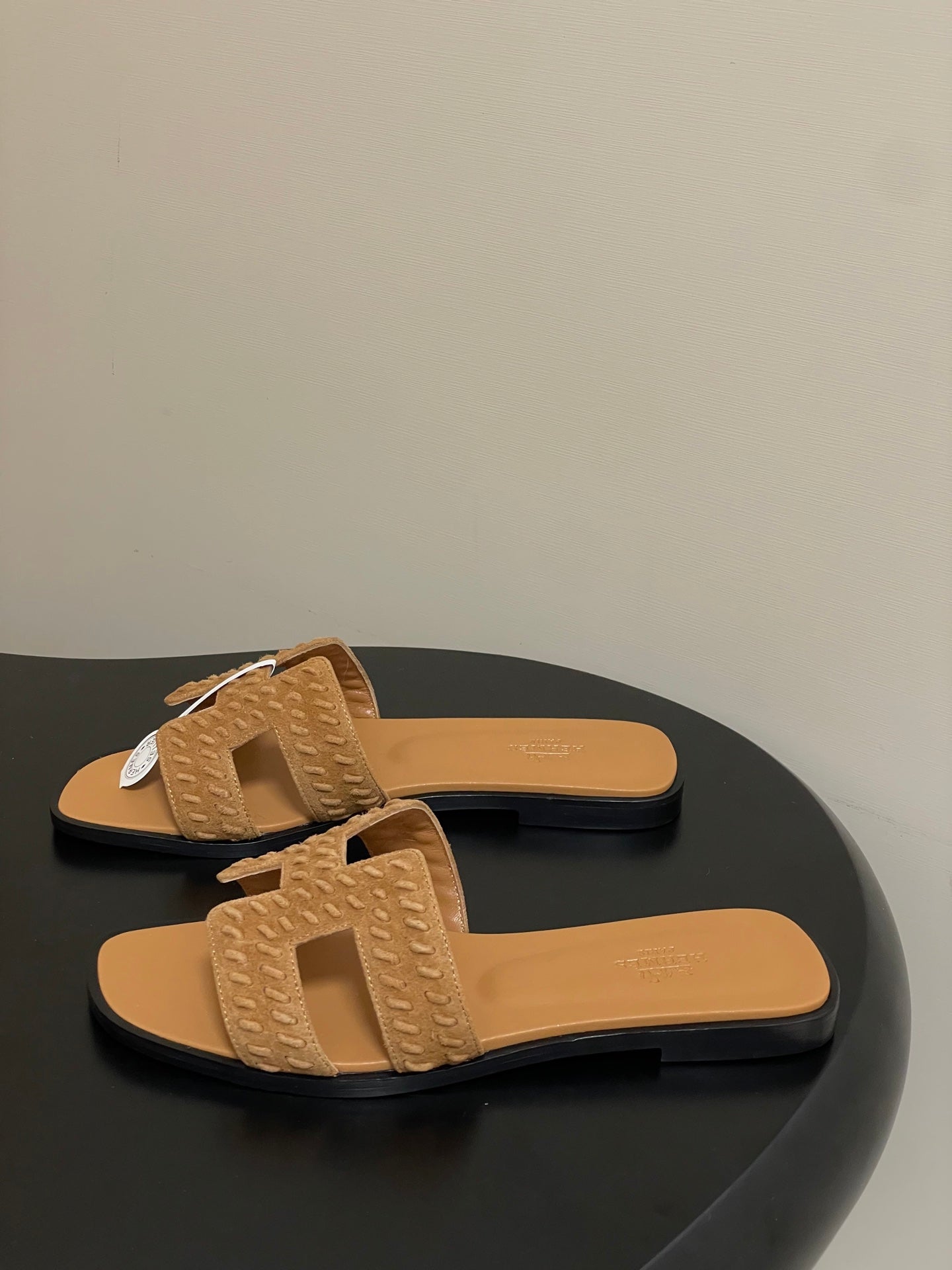 HM 25S ORAN SANDAL IN LIGHT BROWN SUEDE AND LAMBSKIN