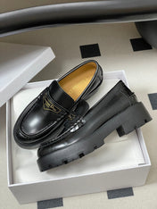 DIOR 25S BOY PLATFORM LOAFERS IN BLACK LAMBSKIN