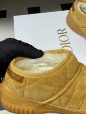 DIOR 25S FROST ANKLE BOOTS IN GOLDEN BROWN SUEDE
