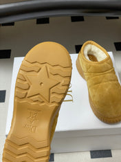 DIOR 25S FROST ANKLE BOOTS IN GOLDEN BROWN SUEDE