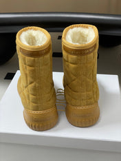 DIOR 25S FROST LOW ANKLE BOOTS IN GOLDEN BROWN SUEDE