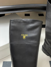 CELINE 26S MARGARET HIGH BOOTS IN BLACK CALFSKIN