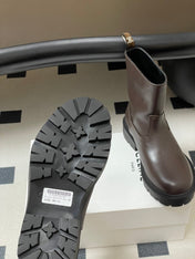 CELINE 26S MARGARET ANKLE BOOTS IN DARK BROWN CALFSKIN