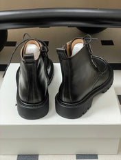 LOEWE 26S ANKLE BOOTS IN DARK OLIVE GRAY CALFSKIN