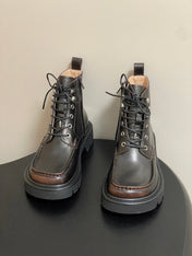 LOEWE 26S ANKLE BOOTS IN DARK BROWN CALFSKIN