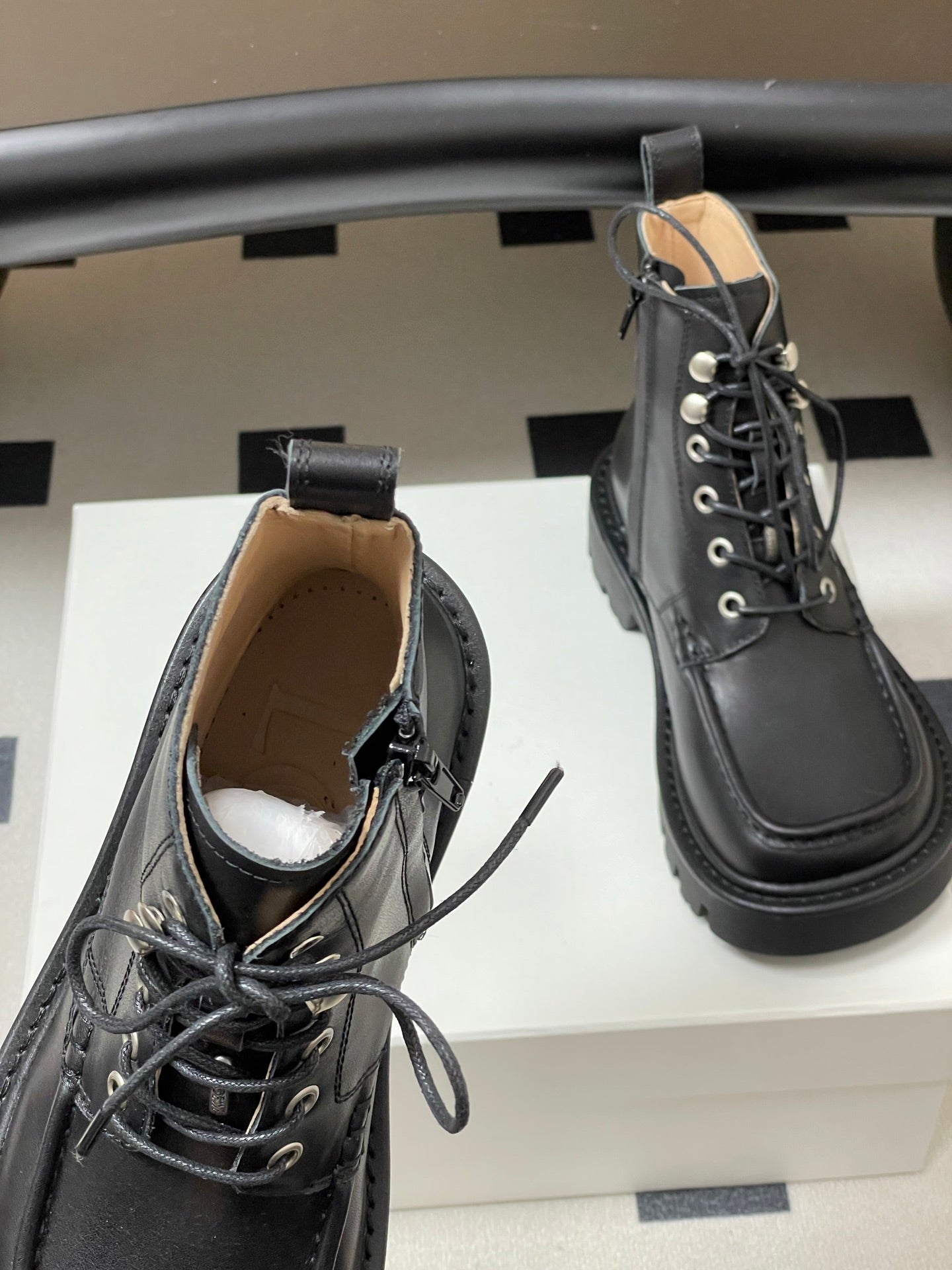 LOEWE 26S ANKLE BOOTS IN BLACK CALFSKIN