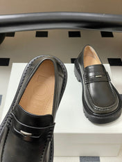 LOEWE 26S LOAFER IN DARK OLIVE GRAY CALFSKIN