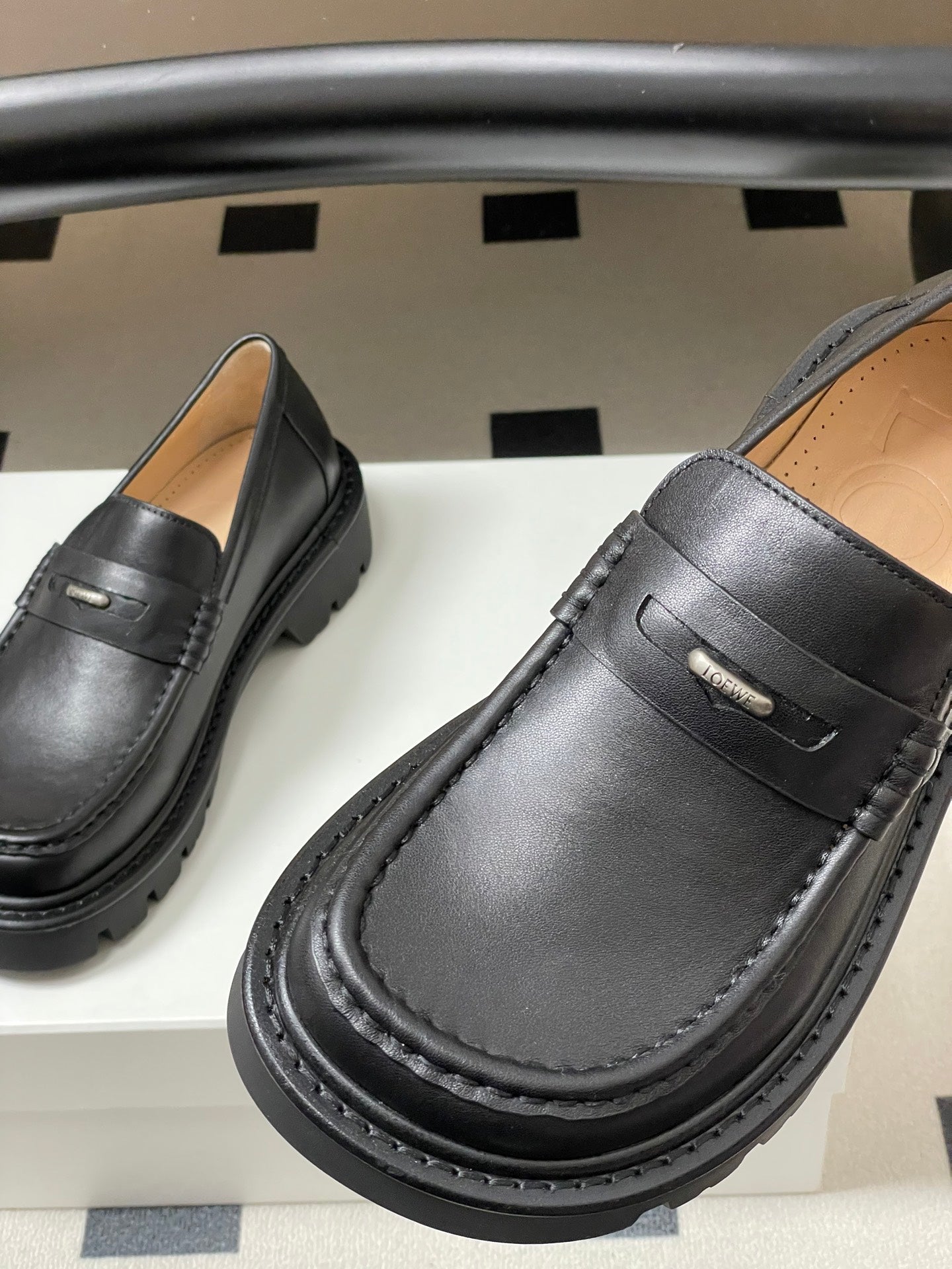 LOEWE 26S LOAFER IN BLACK CALFSKIN
