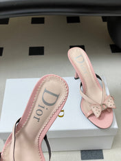 DIOR 26S HIGH HEEL SANDALS 100 MM IN LIGHT PINK CALFSKIN