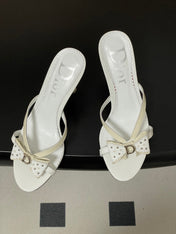 DIOR 26S HIGH HEEL SANDALS 100 MM IN WHITE CALFSKIN