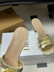 DIOR 26S HIGH HEEL SANDALS 80 MM IN GOLD CALFSKIN