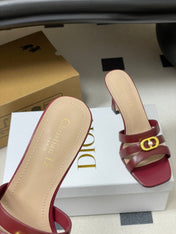 DIOR 26S HIGH HEEL SANDALS 80 MM IN DARK RED CALFSKIN