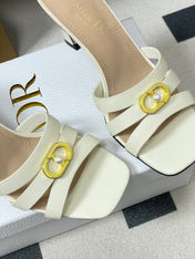DIOR 26S HIGH HEEL SANDALS 80 MM IN WHITE CALFSKIN