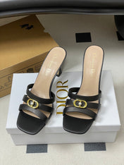 DIOR 26S HIGH HEEL SANDALS 80 MM IN BLACK CALFSKIN