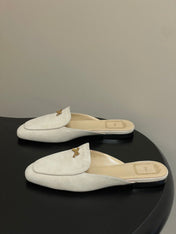 DIOR 26S MULES IN BEIGE SUEDE WITH BOW