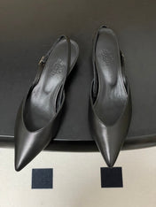 HM 26S NICOLE SLINGBACK 40MM IN BLACK CALFSKIN SILVER HARDWARE