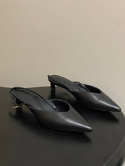 HM 26S NICOLE SLINGBACK 40MM IN BLACK CALFSKIN SILVER HARDWARE