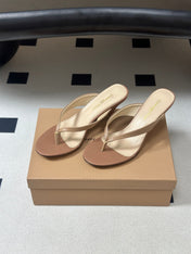 GIANVITO ROSSI 26S THONG HEEL SANDALS 70 MM IN NUDE CALFSKIN