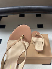 GIANVITO ROSSI 26S THONG HEEL SANDALS 70 MM IN NUDE CALFSKIN
