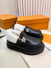 COLORADO COMFORT MARY JANE IN BLACK CALFSKIN AND SHEARLING LINING