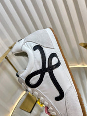LOEWE 26S RUNNER 2.0 SNEAKERS IN WHITE FABRIC AND SUEDE