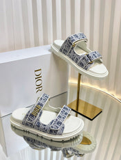 DIORACT SLIDES 25MM IN GRAY TWEED