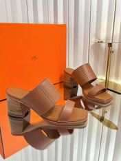 HM 26S MONICA 60 SANDAL IN CARAMEL BROWN CALFSKIN