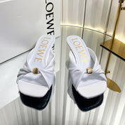 LOEWE 26S HEELED SANDALS 45 MM IN WHITE CALFSKIN