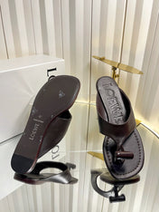 LOEWE 26S THONG SANDALS IN DARK BROWN CALFSKIN