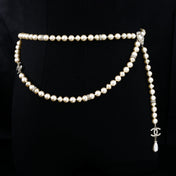 CHANEL 25S CHAIN BELT IN WHITE PEARL 614476