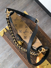 TWINNY BAG 29 IN BROWN MONOGRAM CANVAS AND CALFSKIN