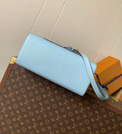 MARELLE TOTE BB BAG 30 IN BLEU NUAGE BLUE EPI GRAIN COWHIDE LEATHER