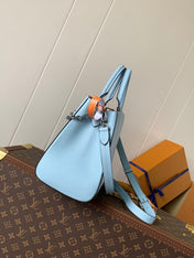 MARELLE TOTE BB BAG 30 IN BLEU NUAGE BLUE EPI GRAIN COWHIDE LEATHER