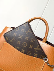MARELLE TOTE BB BAG 30 IN BRONZE BROWN EPI GRAIN COWHIDE LEATHER