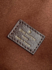 LOOP HOBO 38 IN DARK BROWN MONOGRAM CALFSKIN EMBOSSED LOGO