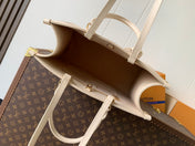 ONTHEGO 35 IN LIGHT BEIGE MONOGRAM CALFSKIN