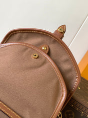 LV 25S DUO BB BAG 19 IN BROWN MONOGRAM COATED CANVAS AND CALFSKIN
