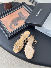HIGH HEELS SANDALS IN TAN BEIGE SHEEPSKIN