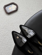 CHANEL 26S SLINGBACK FLAT IN BLACK SUEDE AND CALFSKIN