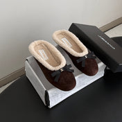 CHANEL 26S MULES IN DARK BROWN SUEDE AND SHEARLING