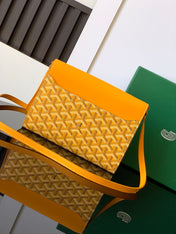 CHYPRE WALLET-POUCH 21 IN YELLOW GOYARDINE CANVAS AND CALFSKIN