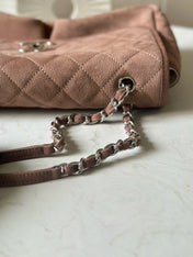 CHANEL 25S FLAP BAG 34 IN BROWN SUEDE